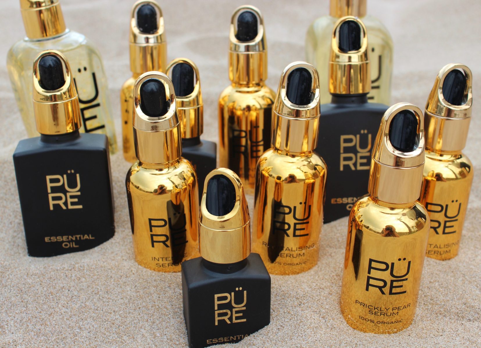 The PÜRE Collection luxury in a golden bottle
