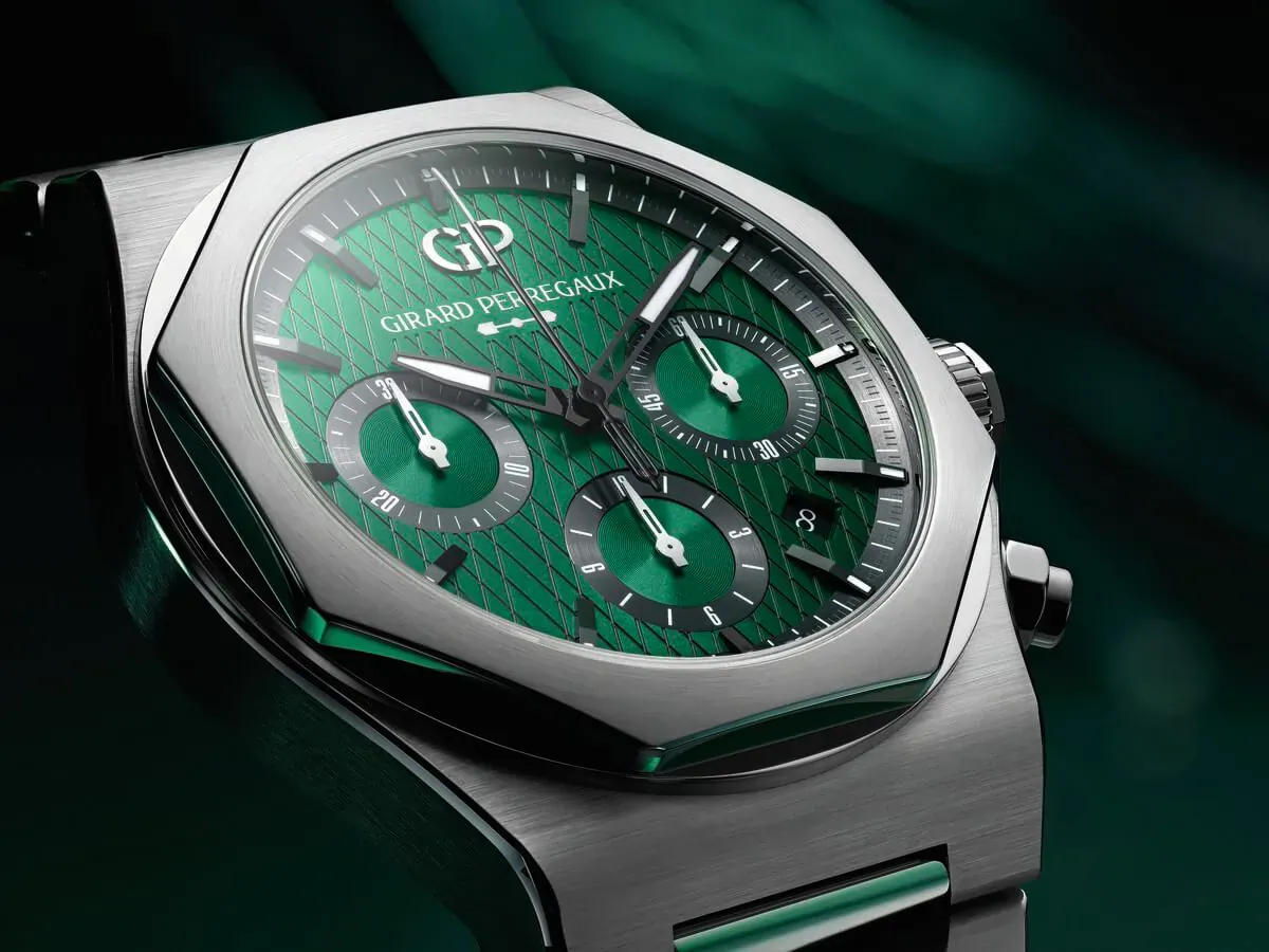 Girard-Perregaux Laureato Chronograph Aston Martin Edition luxury watch in green and silver
